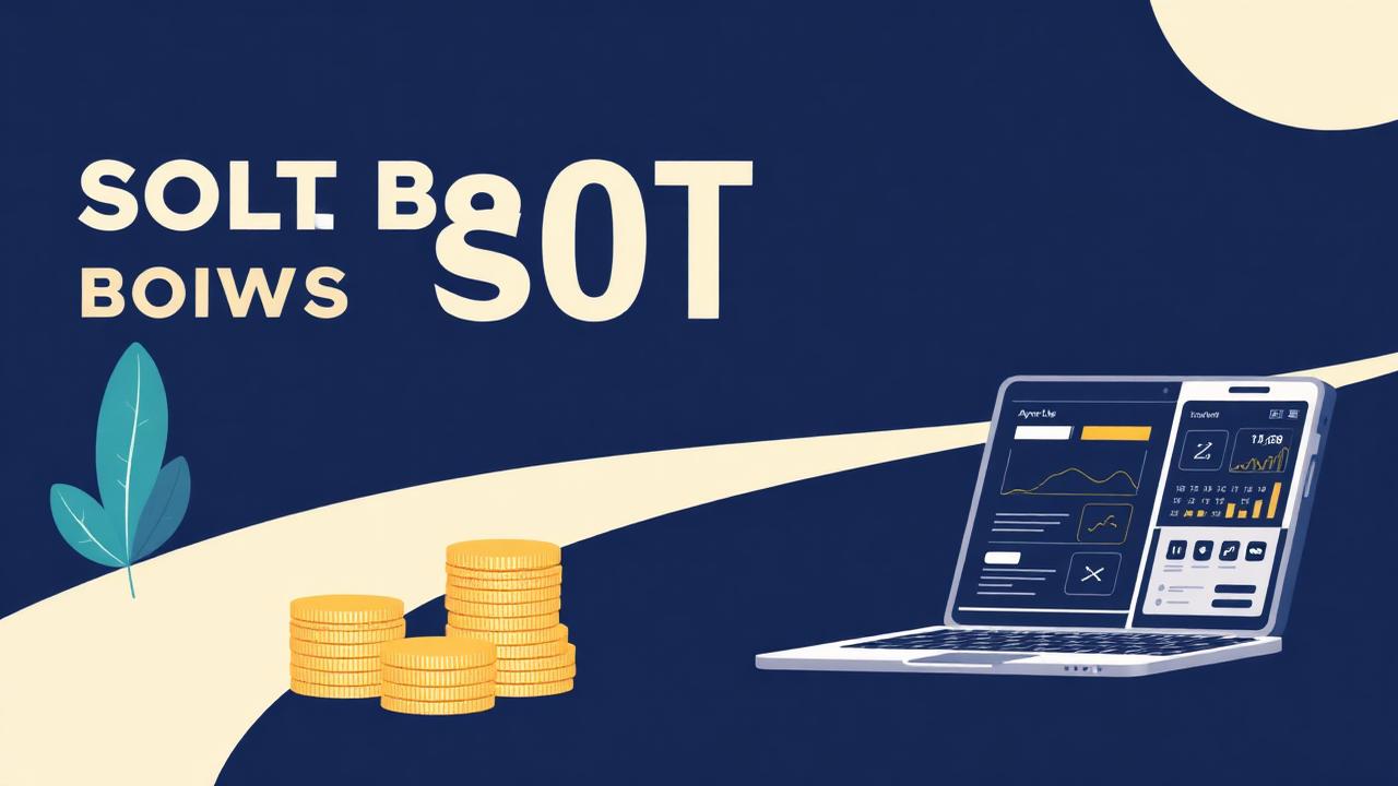 Illustration of coins beside a laptop and phone showing a limo booking interface