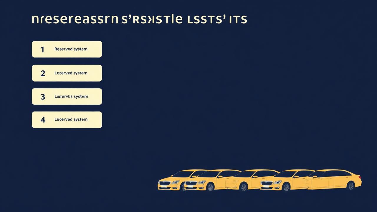 Illustration of a ranked list of seven reservation systems beside a small limo fleet