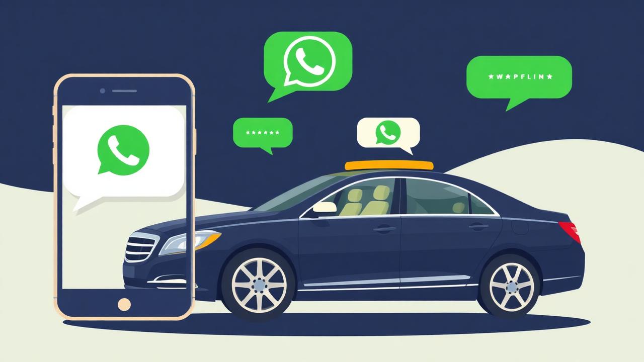Illustration of a WhatsApp conversation turning into a structured chauffeur booking record